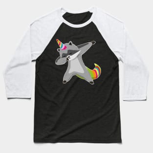 Raccoonicorn Unicorn Raccoon Dabbing Baseball T-Shirt